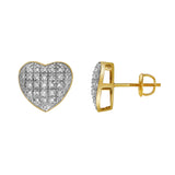 Eden 10K Yellow Gold Cluster Diamond Unisex Earrings - 0.24 Cts