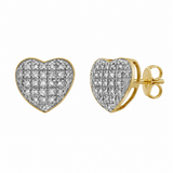 Eden 10K Yellow Gold Cluster Diamond Unisex Earrings - 0.24 Cts