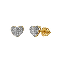 Passion 10K Yellow Gold Cluster Diamond Unisex Earrings - 0.07 Cts