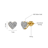 Yearn 10K Yellow Gold Cluster Diamond Unisex Earrings - 0.1 Cts