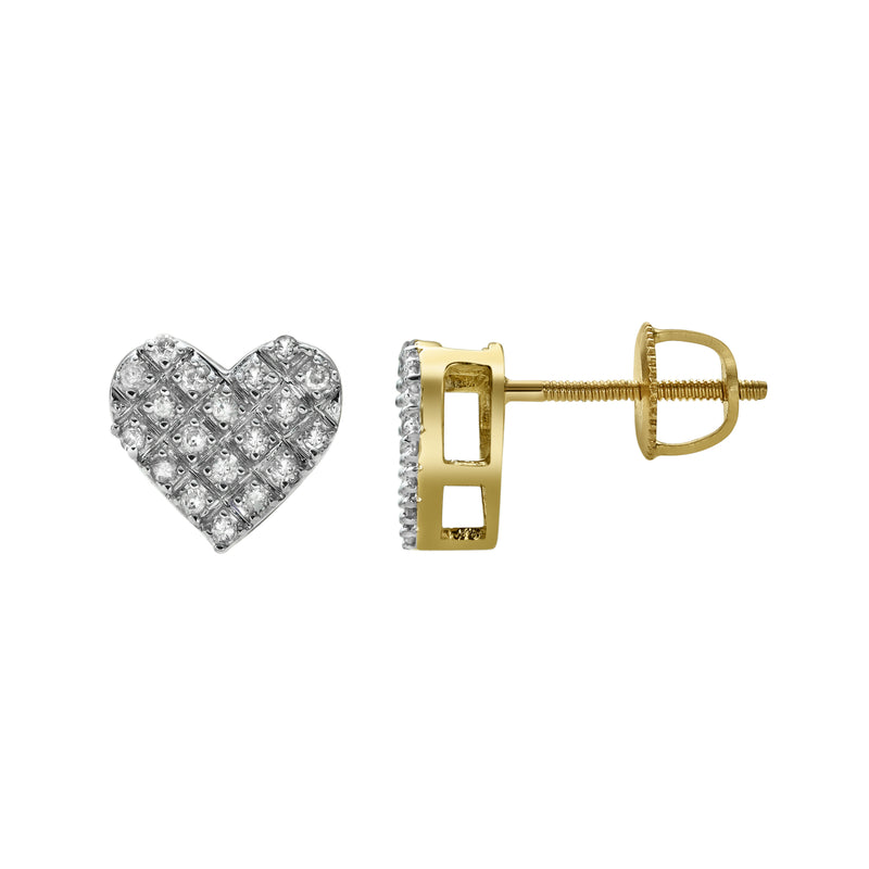 Ice Hearts Diamond 0.18 ct. tw.10K Yellow Gold Earrings