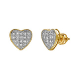 Muse 10K Yellow Gold Cluster Diamond Unisex Earrings - 0.22 Cts