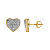 Muse 10K Yellow Gold Cluster Diamond Unisex Earrings - 0.22 Cts