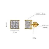 Zenith 10K Yellow Gold Cluster Diamond Unisex Earrings - 0.19 Cts