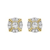 Tudor Stud 14K Yellow Gold Diamond Earrings 0.76 ct. tw.