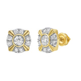 Tudor Stud 14K Yellow Gold Diamond Earrings 0.76 ct. tw.