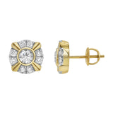 Tudor Stud 14K Yellow Gold Diamond Earrings 0.76 ct. tw.