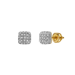 Dune 10K Yellow Gold Cluster Diamond Unisex Earrings - 0.15 Cts