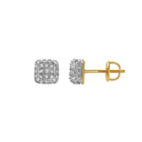 Dune 10K Yellow Gold Cluster Diamond Unisex Earrings - 0.15 Cts