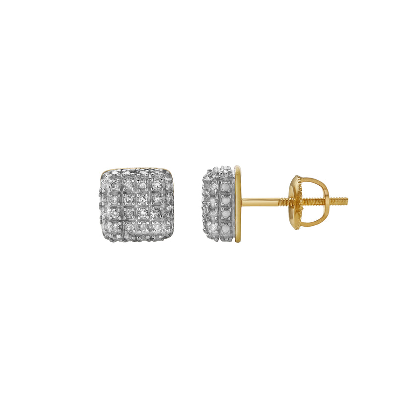 Saudade 10K Yellow Gold Diamond Unisex Earrings - 0.19 Cts