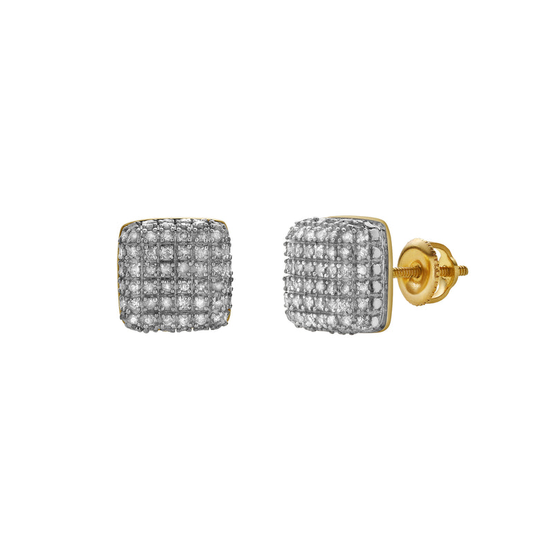 Sensato 10K Yellow Gold Diamond Unisex Earrings - 0.36 Cts