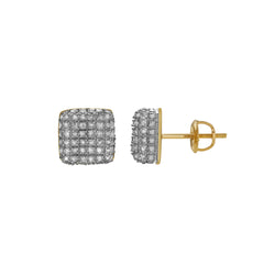 Sensato 10K Yellow Gold Diamond Unisex Earrings - 0.36 Cts