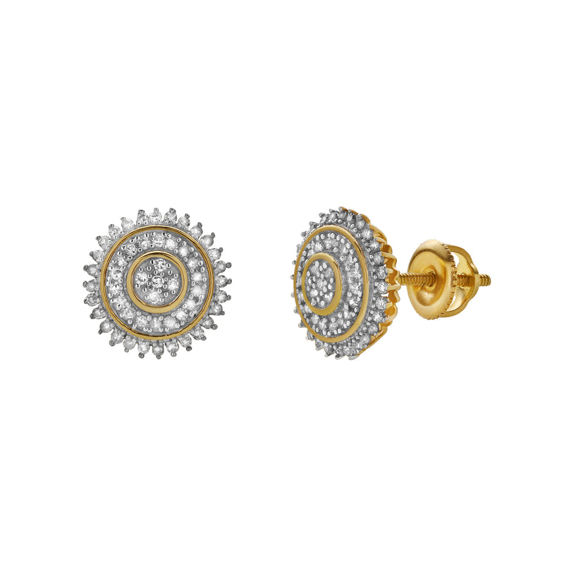 Beleza 10K Yellow Gold Diamond Unisex Earrings - 0.22 Cts