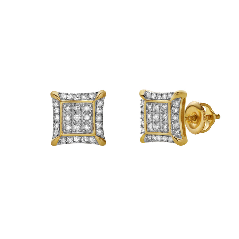 Malandro 10K Yellow Gold Diamond Unisex Earrings - 0.2 Cts