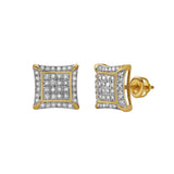 Maravilha 10K Yellow Gold Diamond Unisex Earrings - 0.33 Cts