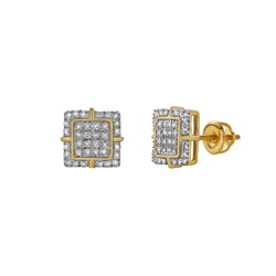 Aventura 10K Yellow Gold Diamond Unisex Earrings - 0.21 Cts