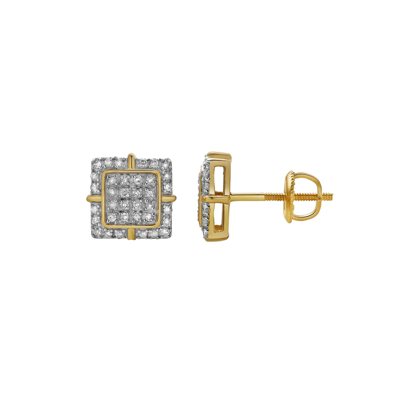 Aventura 10K Yellow Gold Diamond Unisex Earrings - 0.21 Cts