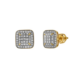 Brisa 10K Yellow Gold Diamond Unisex Earrings - 0.23 Cts