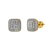 Sonhar 10K Yellow Gold Diamond Unisex Earrings - 0.32 Cts