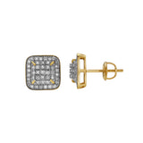 Sonhar 10K Yellow Gold Diamond Unisex Earrings - 0.32 Cts