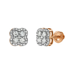 Clover Diamond 0.5 ct. tw. 14K Rose Gold Earrings