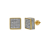 Caloroso 10K Yellow Gold Diamond Unisex Earrings - 0.25 Cts