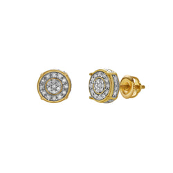 Inquietude 10K Yellow Gold Diamond Unisex Earrings - 0.14 Cts