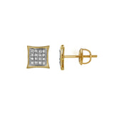 Desperto 10K Yellow Gold Diamond Unisex Earrings - 0.07 Cts