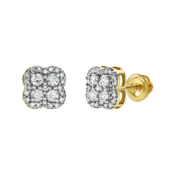 Clover Diamond 0.5 ct. tw. 14K Yellow Gold Earrings