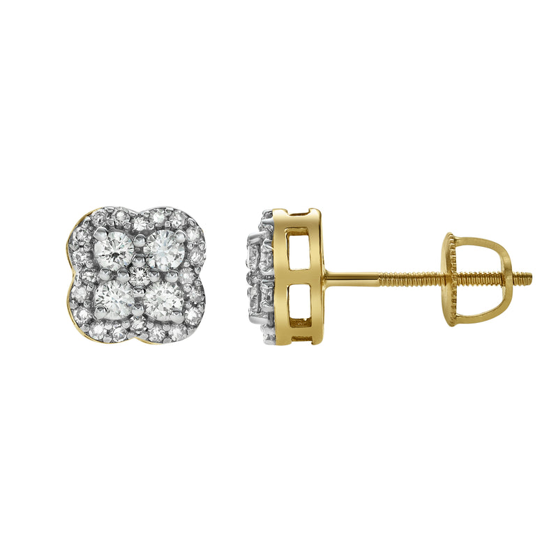 Clover Diamond 0.5 ct. tw. 14K Yellow Gold Earrings