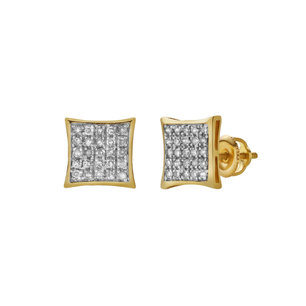 Capricho 10K Yellow Gold Diamond Unisex Earrings - 0.19 Cts