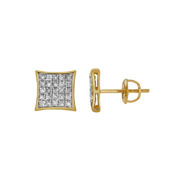 Capricho 10K Yellow Gold Diamond Unisex Earrings - 0.19 Cts