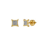 Sabedoria 10K Yellow Gold Diamond Unisex Earrings - 0.06 Cts