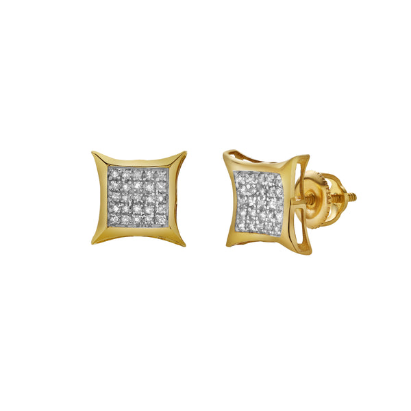 Belejar 10K Yellow Gold Diamond Unisex Earrings - 0.12 Cts