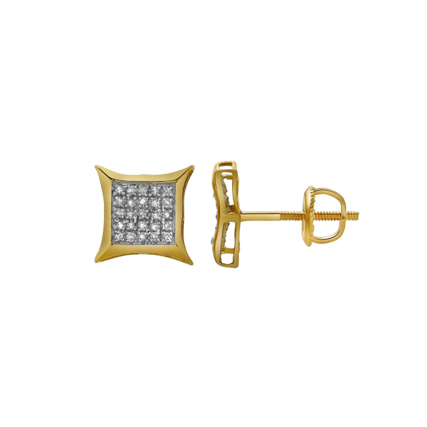 Belejar 10K Yellow Gold Diamond Unisex Earrings - 0.12 Cts