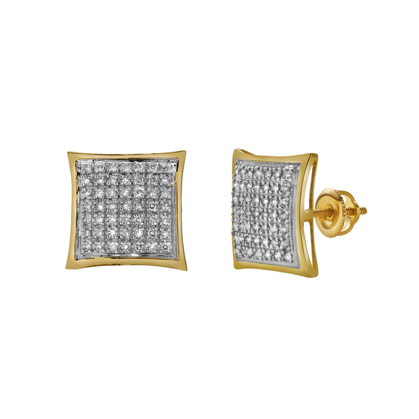 Brotar 10K Yellow Gold Diamond Unisex Earrings - 0.26 Cts