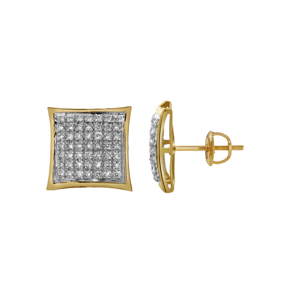 Brotar 10K Yellow Gold Diamond Unisex Earrings - 0.26 Cts