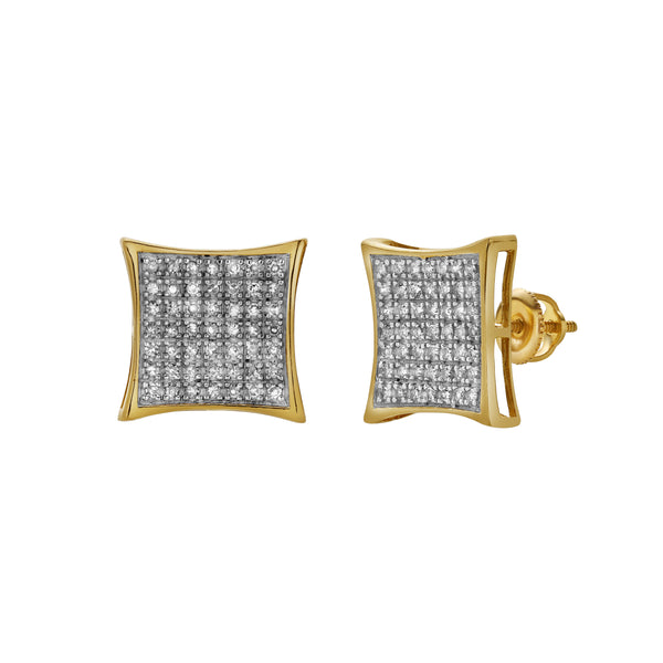 Deleite 10K Yellow Gold Diamond Unisex Earrings - 0.24 Cts