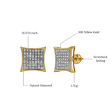 Deleite 10K Yellow Gold Diamond Unisex Earrings - 0.24 Cts