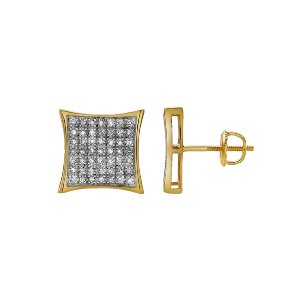 Deleite 10K Yellow Gold Diamond Unisex Earrings - 0.24 Cts