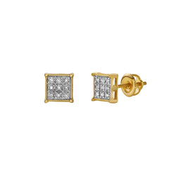 Jardim 10K Yellow Gold Diamond Unisex Earrings - 0.09 Cts