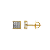 Jardim 10K Yellow Gold Diamond Unisex Earrings - 0.09 Cts