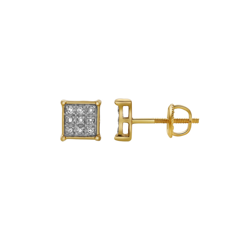 Jardim 10K Yellow Gold Diamond Unisex Earrings - 0.09 Cts