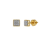 Macio 10K Yellow Gold Diamond Unisex Earrings - 0.05 Cts