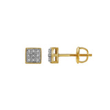 Macio 10K Yellow Gold Diamond Unisex Earrings - 0.05 Cts