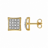 Resplendor 10K Yellow Gold Diamond Unisex Earrings - 0.11 Cts