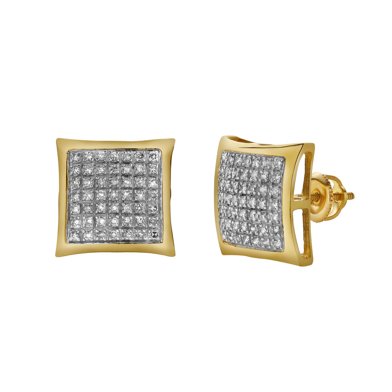 Valente 10K Yellow Gold Diamond Unisex Earrings - 0.36 Cts