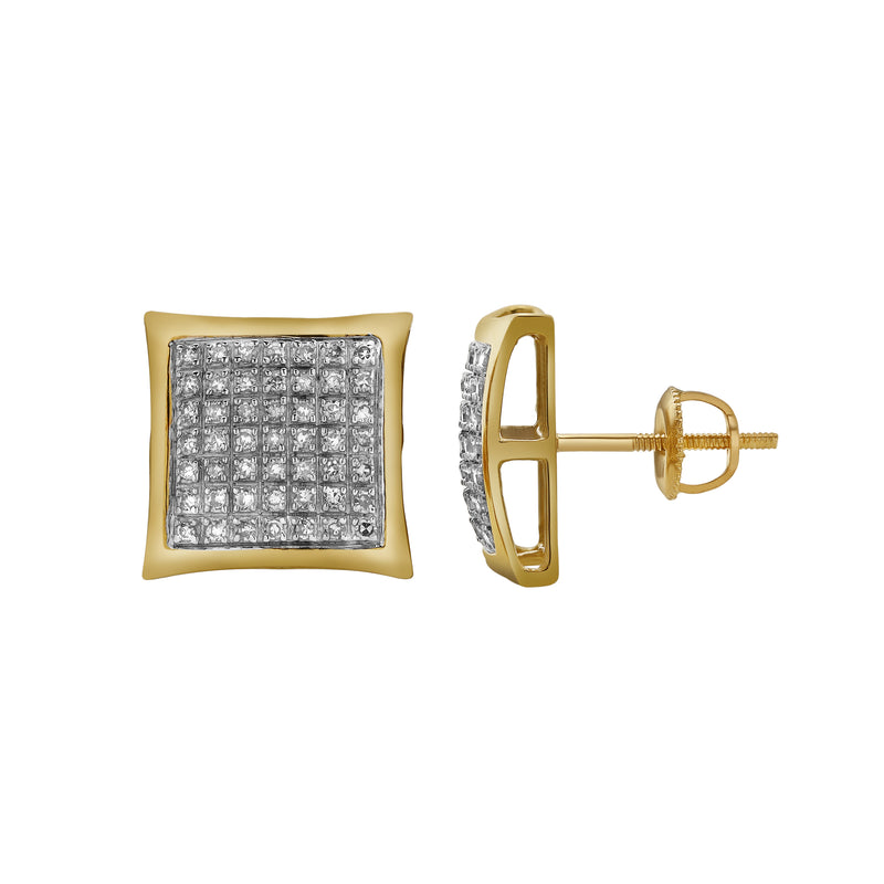 Valente 10K Yellow Gold Diamond Unisex Earrings - 0.36 Cts