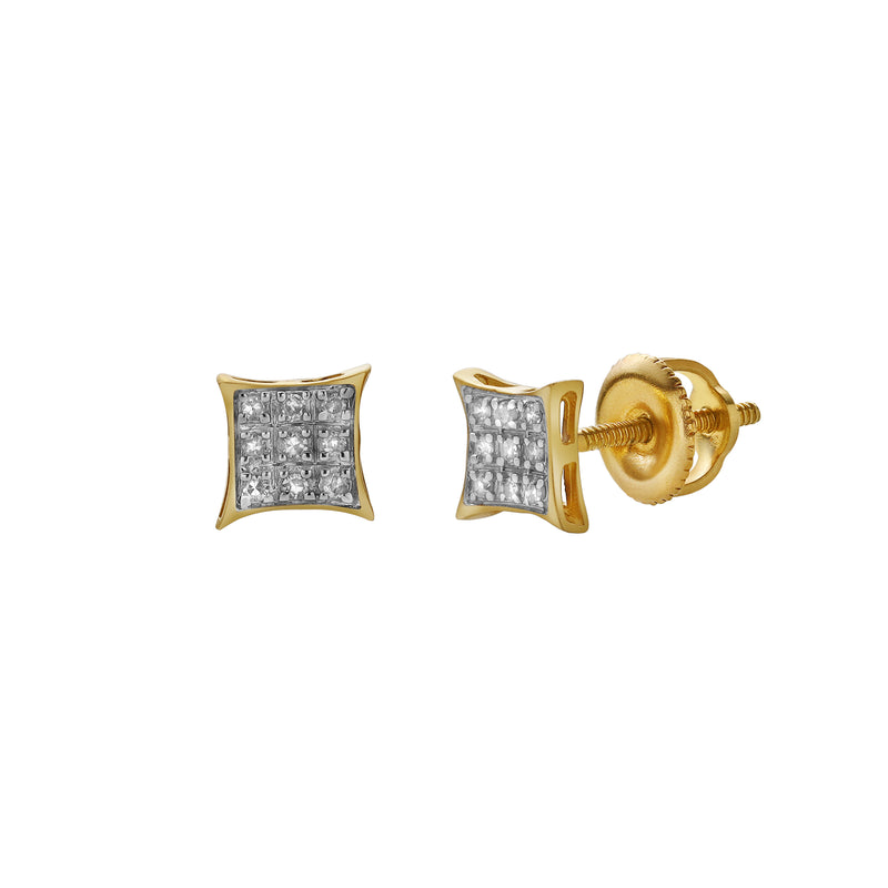 Vivaz 10K Yellow Gold Diamond Unisex Earrings - 0.05 Cts