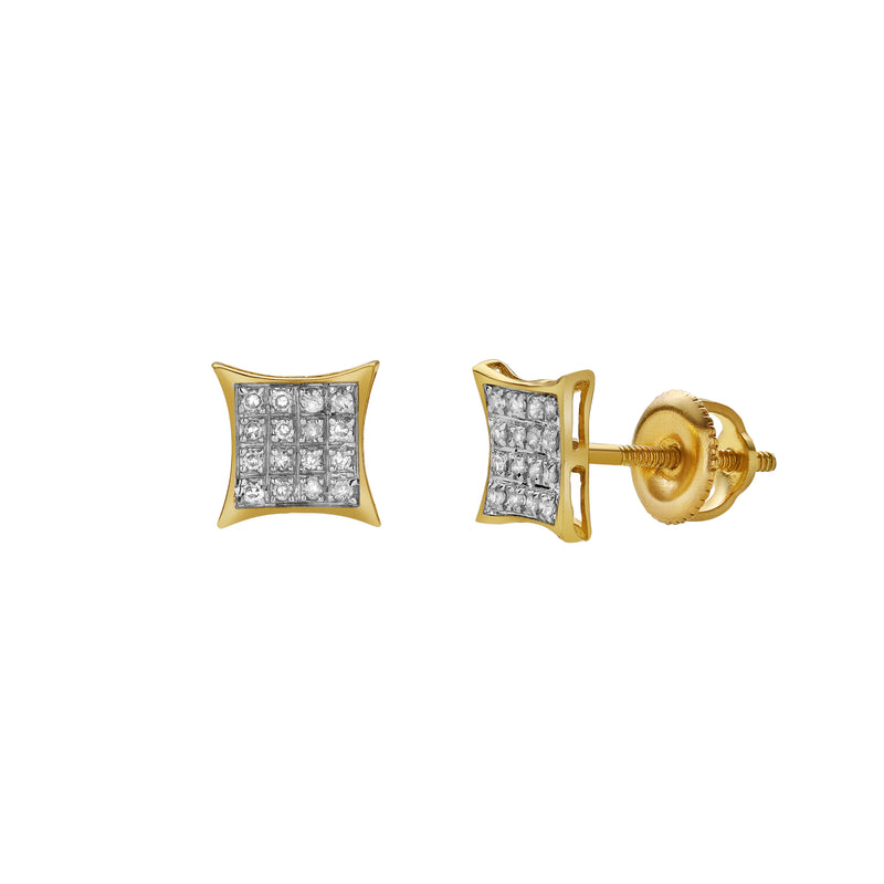 Imprevisto 10K Yellow Gold Diamond Unisex Earrings - 0.1 Cts